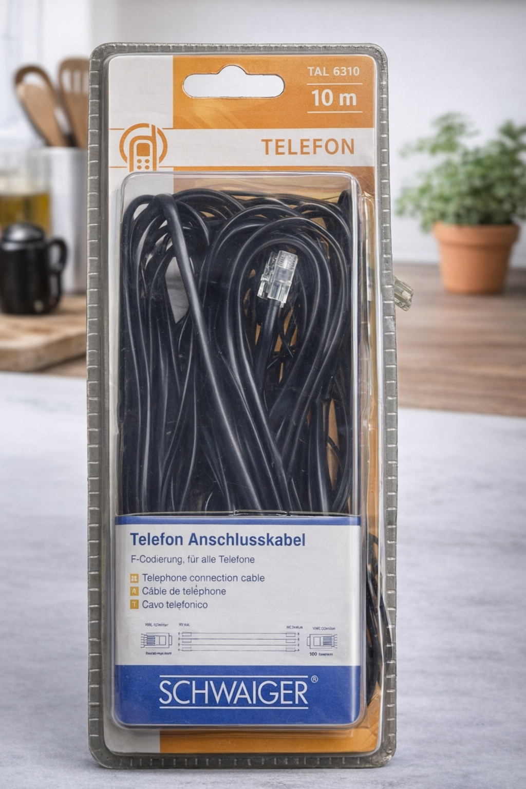 Schwaiger TAL6310 Telefon Anschlusskabel 10m Telefonkabel